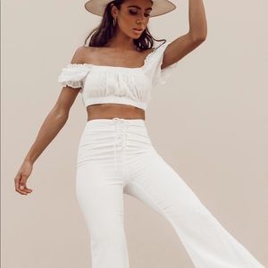 NEW white flare pants US size 8 AUS 12